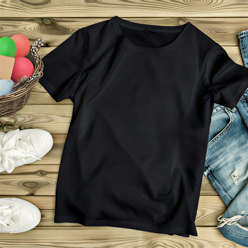 Premium Basic Black Half Sleeve Cotton T-Shirt